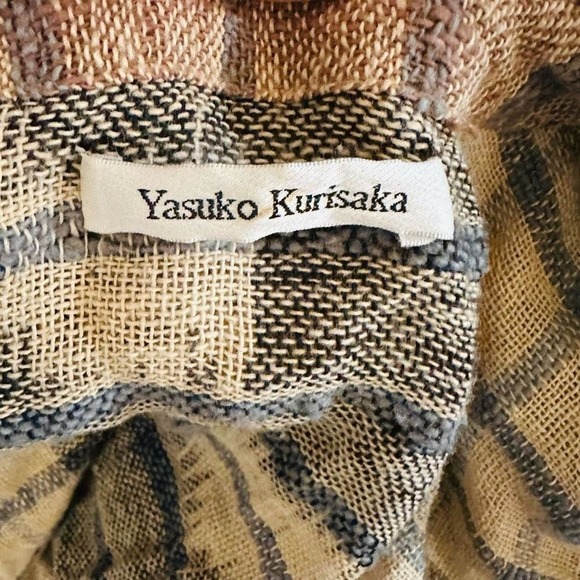 Yasuko Kurisaka Plaid Check Open Front Cardigan Sweater Multi-Color Size Large - Picture 5 of 6